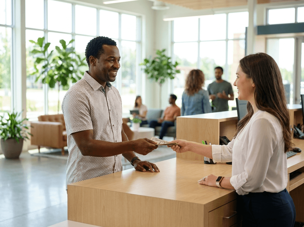 Member receiving fast cash from the MCCU Over-the-Counter Loan
